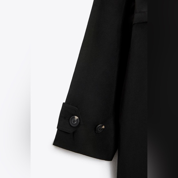 Zara ZW COLLECTION OVERSIZED WATER REPELLENT TRENCH COAT. Black. Size XS. NWT. - Picture 9 of 15